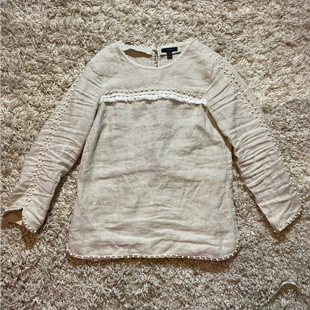J Crew 100% Linen Blouse Shirt
